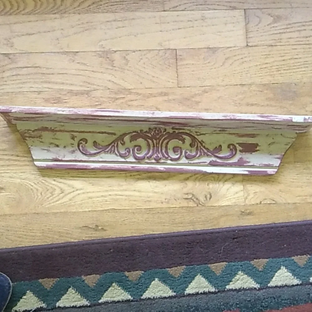 🍄  HANDMADE RUSTIC WOOD & METAL Accent SHELF OOAK